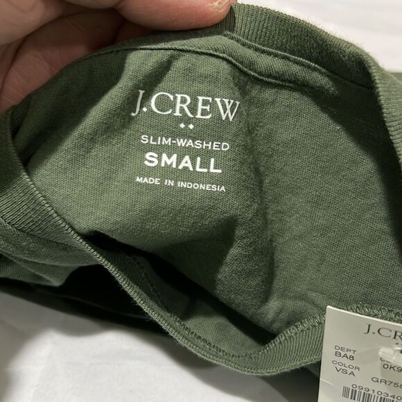 J. Crew Factory 53623 Cotton-blend washed jersey pocket tee sage green NWT small - Picture 7 of 10